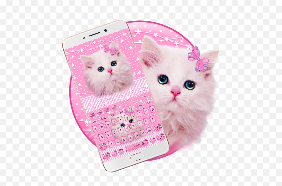 Cute Pink Kitty Keyboard - Cute Pink Kitty Keyboard Emoji,Cat With Ok Emoji