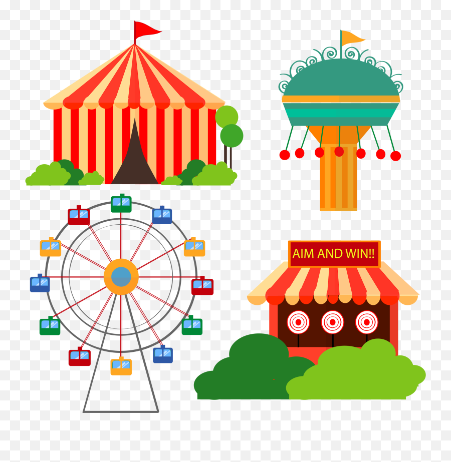 Rollercoaster Clipart Carnival - Fun Fair Games Clipart Emoji,Rollercoaster Emoji