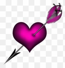 Transparent pink heart with arrows Heart - Broken With Arrow Emoji