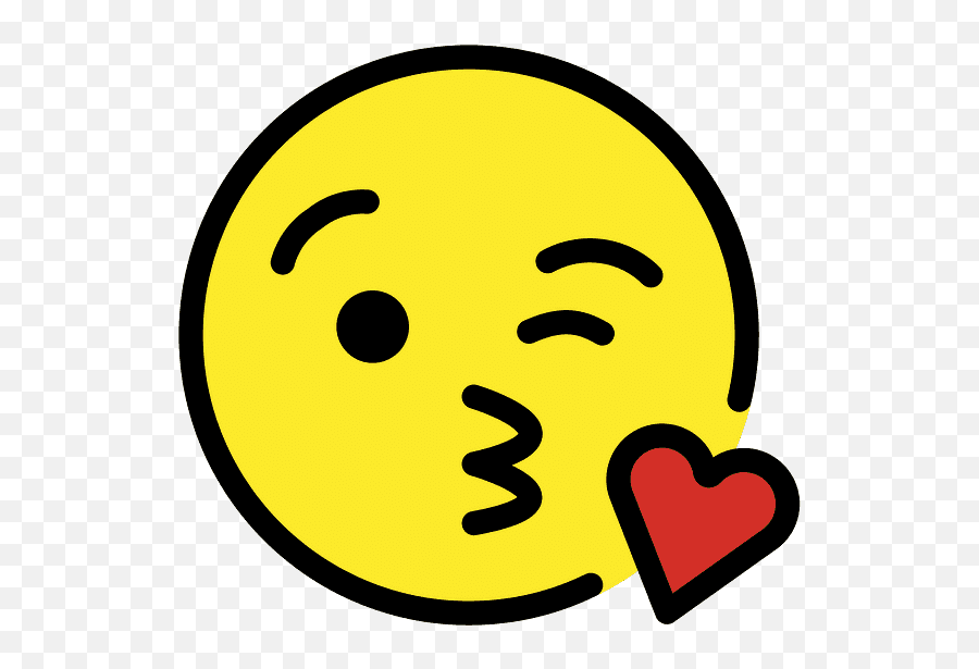 Face Blowing A Kiss Emoji Clipart - Blow A Kiss Emoji,Blowing Kiss Emoji