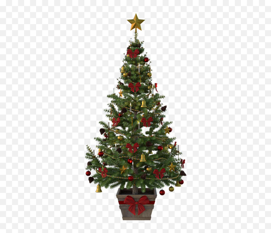 Vintage Christmas Tree - Arbol De Navidad Render Emoji,Emoji Christmas Decorations