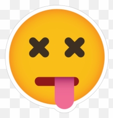 Phone Emoji Sticker Dead - Smiley Face With Cross Eyes
