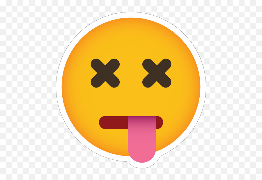 Phone Emoji Sticker Dead - Smiley Face With Cross Eyes,Circle Hand Emoji