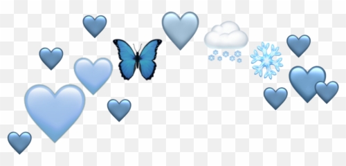 Milukyun Iphone Iphoneemoji Emoji Emojis Butterfly Blue - Heart