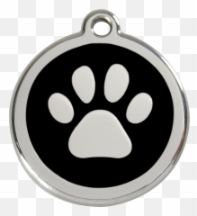 Red Dingo Enamel Tag Paw Print Black 01 - Dog Tag Paw Emoji,Paw Print Emoticon