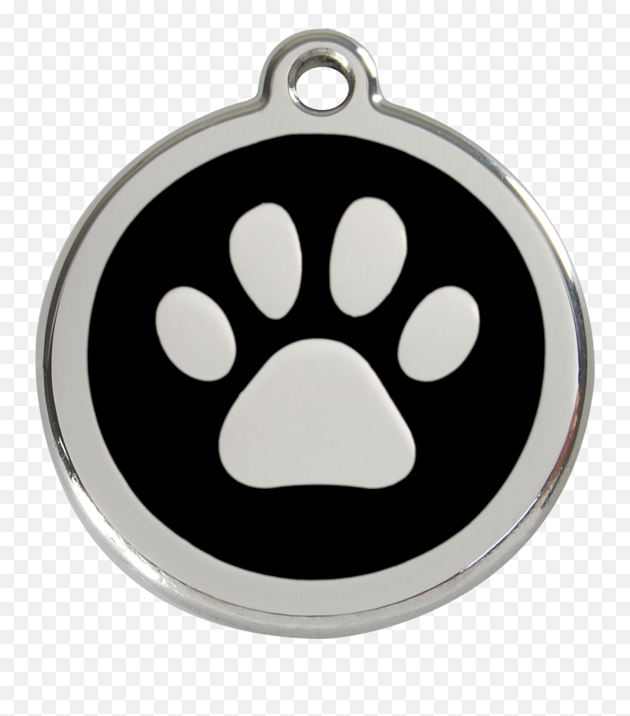 Red Dingo Enamel Tag Paw Print Black 01 - Dog Tag Paw Emoji,Paw Print Emoticon