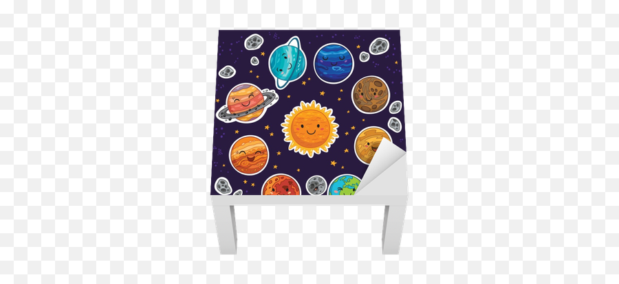 Table Lack Ensemble Dautocollant - Solar System Planets Cartoon Png Emoji,Solaire Emoticon