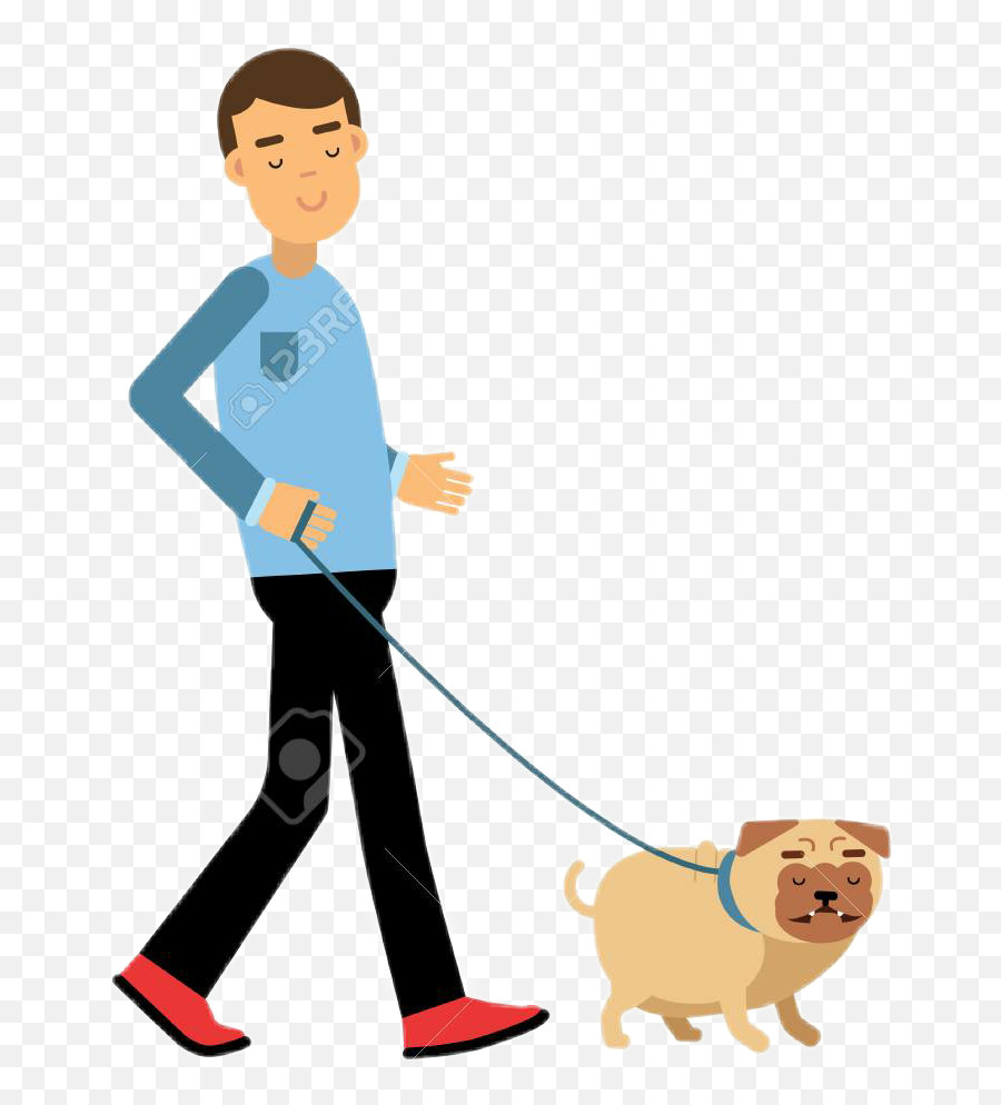 Man Dog Walk - Walking The Dog Clipart Emoji,Dog Walking Emoji