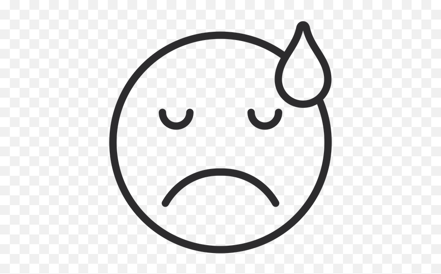 Downcast Face With Sweat Emoji Icon Of Line Style - Smiley,Sweat Emoji