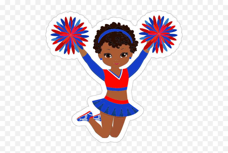 Cool Cheerleading Sticker - Cartoon Cute Cheerleader Emoji,Cheerleader Emoji