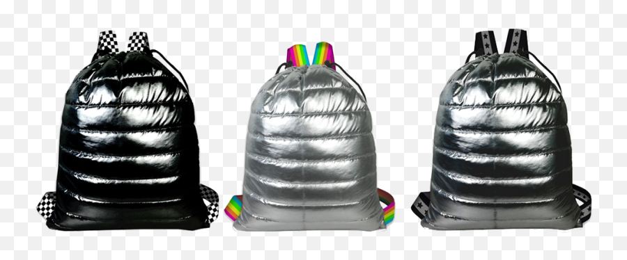 Top Trenz Metallic Puffer Sling - Barbecue Grill Emoji,Black Emoji Backpack