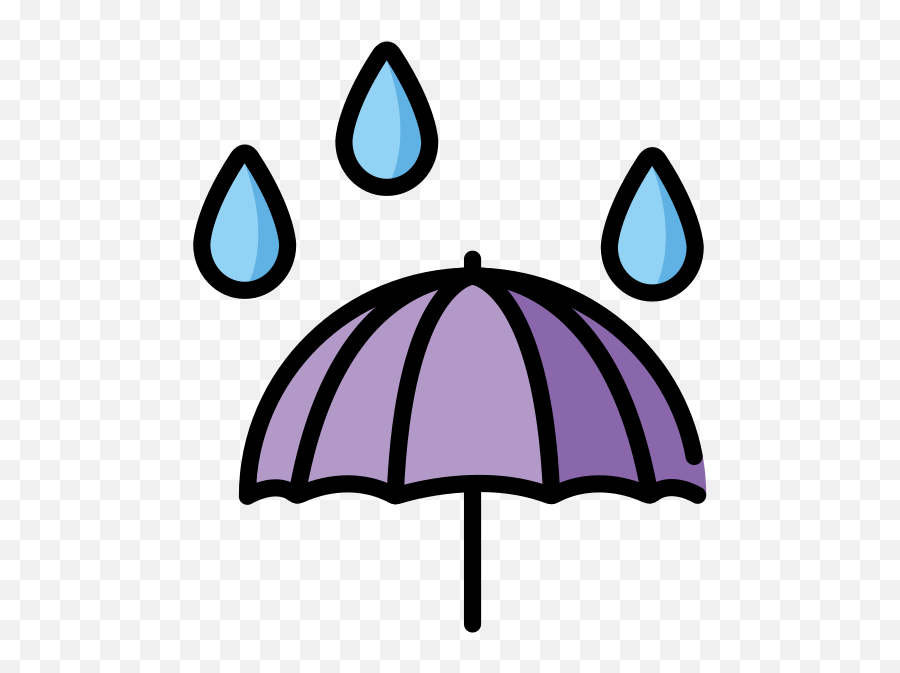 Umbrella With Rain Drops - Clip Art Emoji,Rain Emoji
