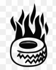 Free Tired Wheel Vectors - Burning Tire Black And White Clipart Emoji,Riot Emoji