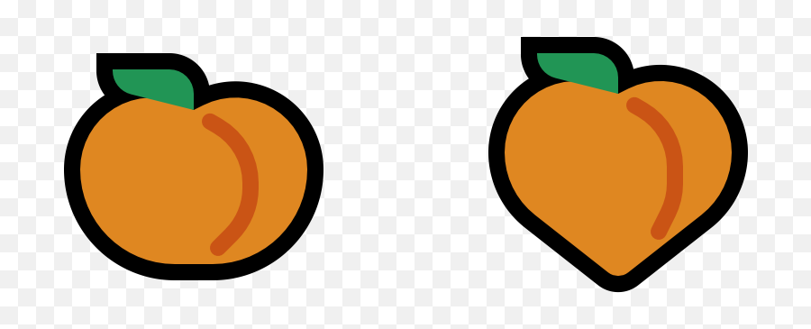 Download Two Peach Emoji Side By Side Png Image With No - Clip Art,Peach Emoji Png