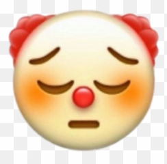 The Newest Pensive Stickers - Sad Clown Emoji Meme,Pensive Emoji