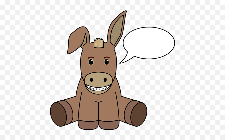 Keledai Dengan Pidato Gelembung - Cartoon Animals With A Thought Bubble Emoji,Donkey Emoticon