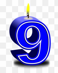 Numbers 9 Candles Birthday Party - Clipart Emoji