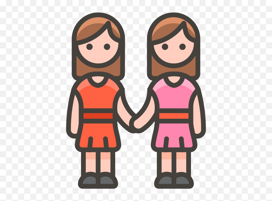 Download Two Women Holding Hands Emoji - Women Holding Hands Icon,Two Hands Emoji