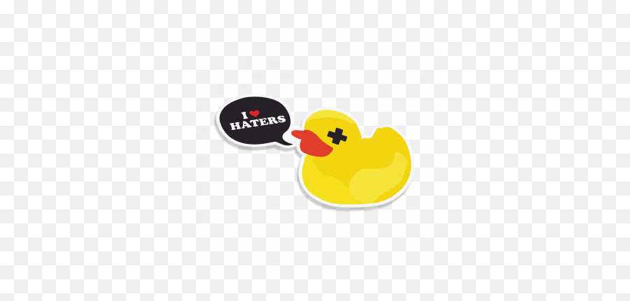 I Love Haters Duck - Bath Toy Emoji,Rubber Duck Emoji