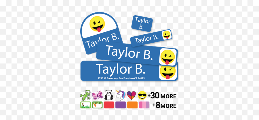 Peel Stick Clothing Labels - Smiley Emoji,Laundry Emoticon