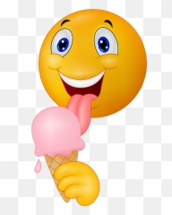 Ice Cream Cone Emoji Decal - Cartoon Licking Ice Cream,Icecream Emoji