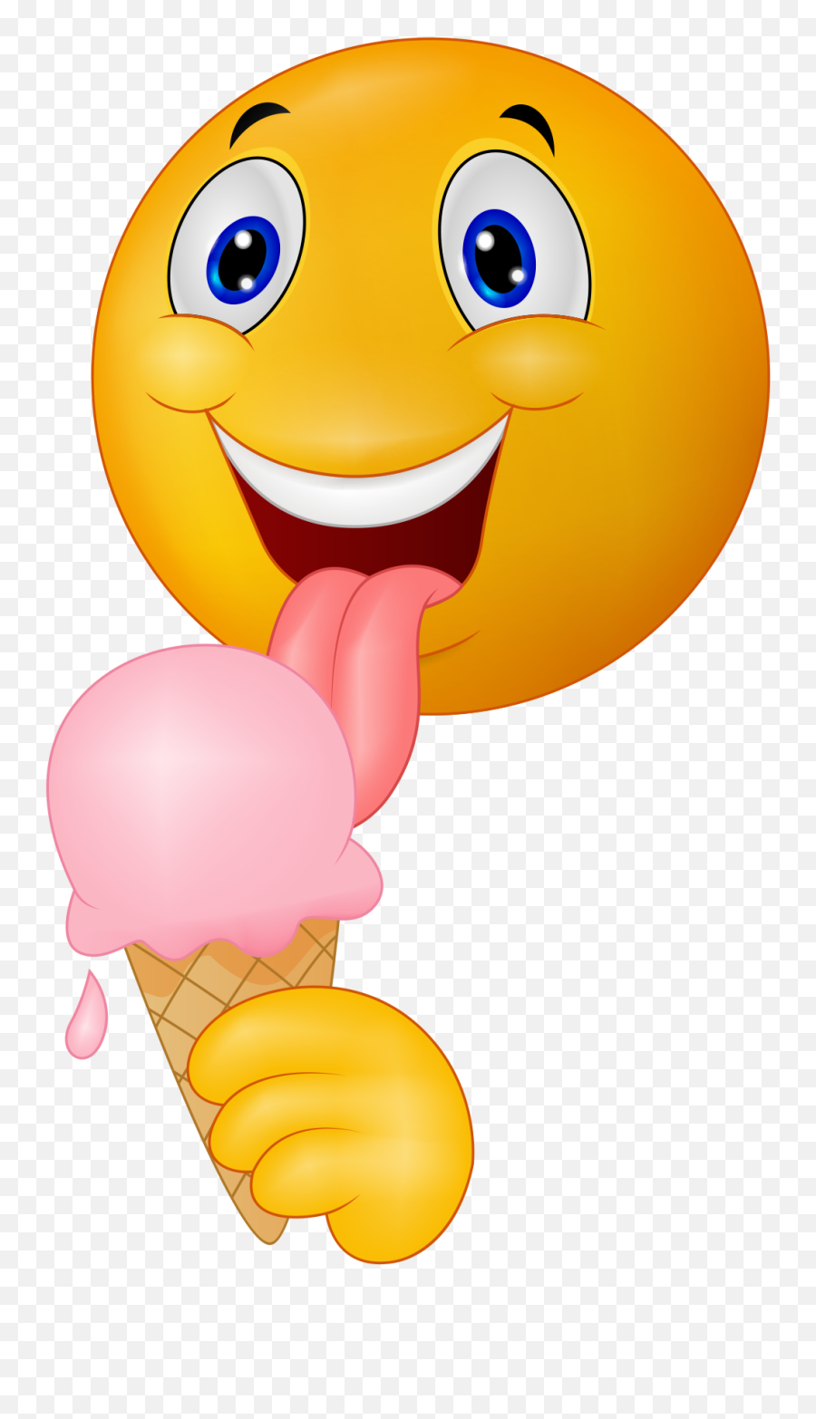 Ice Cream Cone Emoji Decal - Cartoon Licking Ice Cream,Icecream Emoji