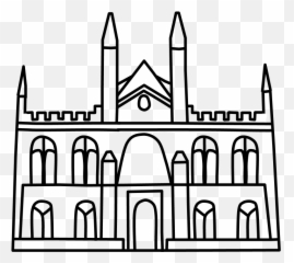 Castle Medieval Turrets Black And White Png - Arch Middle Ages Church Drawing Emoji,Castle Emoji