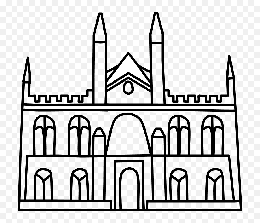 Castle Medieval Turrets Black And White Png - Arch Middle Ages Church Drawing Emoji,Castle Emoji