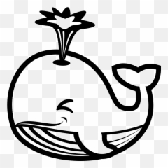 Emojione Bw 1f433 - Dolphin Blowhole Clipart Emoji,Emoji Book