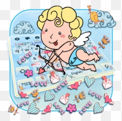Cute Cupid Love Dp Keyboard Theme - Clip Art Emoji,Cupid Emoji