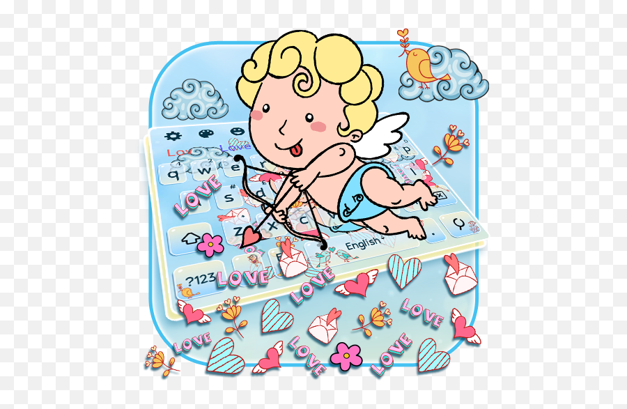 Cute Cupid Love Dp Keyboard Theme - Clip Art Emoji,Cupid Emoji