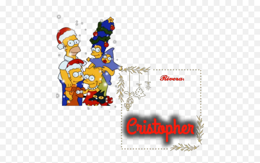 The Simpsons Christmas Names Stickers - Simpsons Christmas Emoji,Emoji Flags And Names