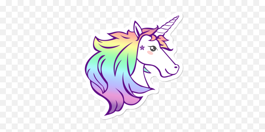 Unicorn Stickers Design By Humans - Cartoon Emoji,Emoji Man Plus Horse