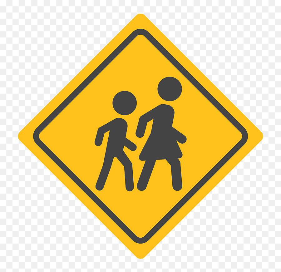 Children Crossing Emoji Clipart - International Antarctic Centre,Warning Emoji