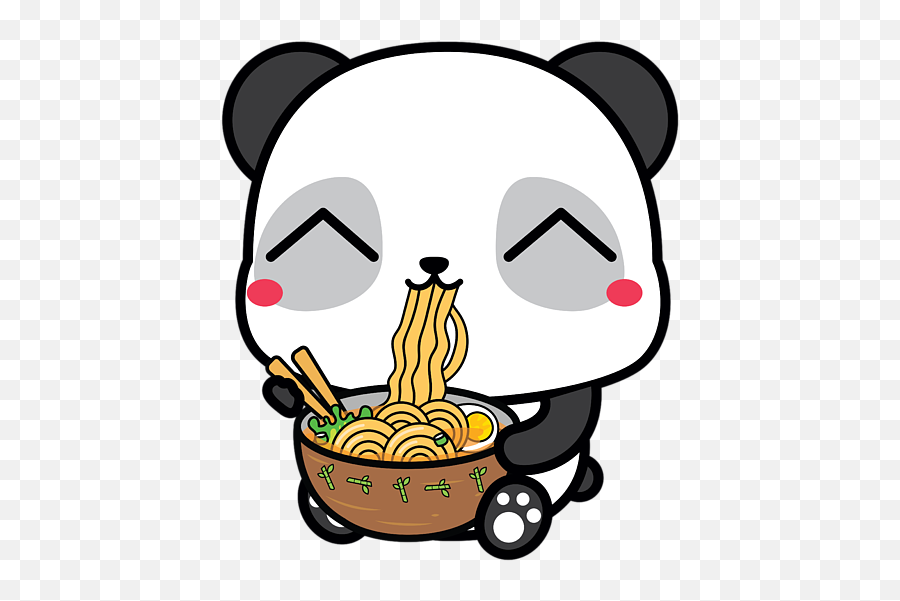 Kawaii Noodle Panda Super Ramen Japanese Anime Shower Curtain - Anime Panda Emoji,Panda Emoji Iphone