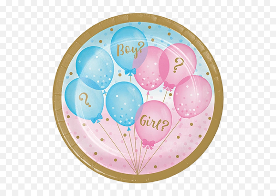 Gender Reveal Paper Plates Boy Or Girl - Gender Reveal Plates Emoji,Confetti Popper Emoji