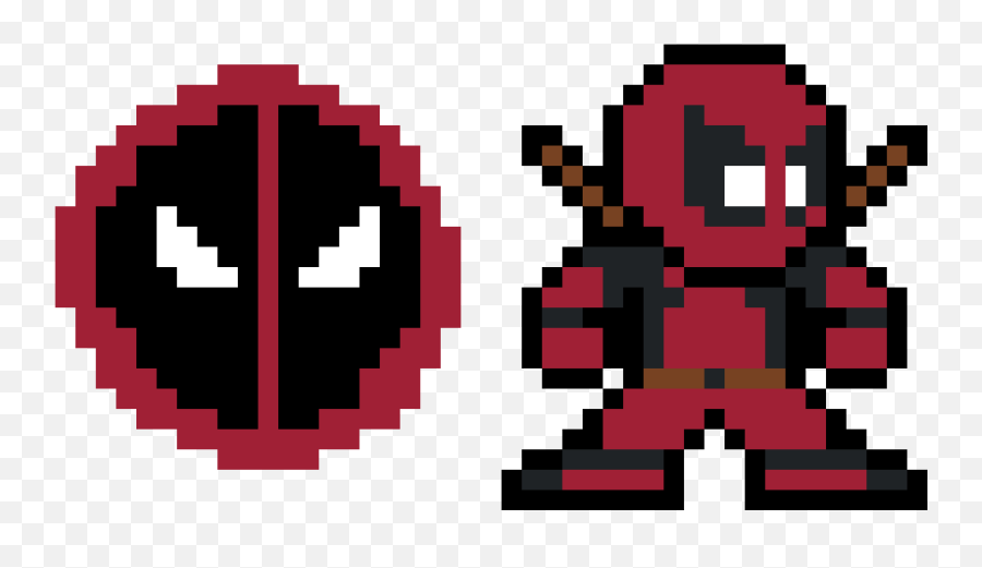 Deadpool Marvel 8bits Symbol Pixelart - Marvel Pixel Art Deadpool Emoji,Deadpool Emoji Sign