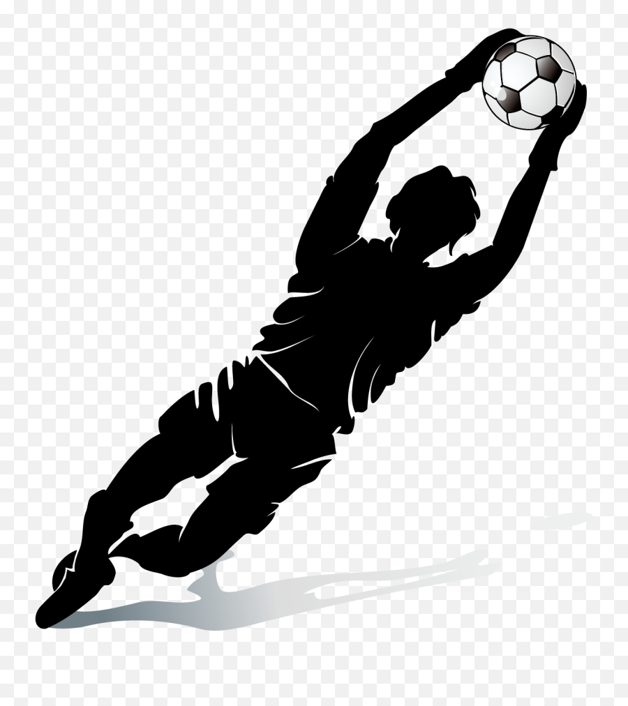 Football Player - Football Player Silhouette Png Download Transparent Soccer Goalie Silhouette Emoji,Football Player Emoji