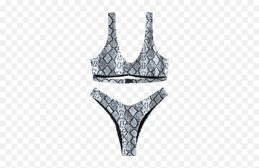 Zaful Snakeskin Animal Print Buckle Bikini Set Multi - Buy Snakeskin Swimsuit Emoji,Emoji Bikini