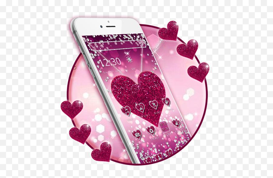 Sparkling Pink Heart Theme - Love Themes App Download Emoji,Heart With Sparkles Emoji