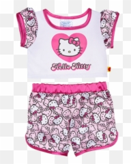 Pink Hello Kitty Pjs 2pc - Build A Bear Hello Kitty Pajamas Emoji,Emoji Pajama Set