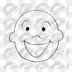 Excited Outline For Classroom Therapy - Smiley Emoji