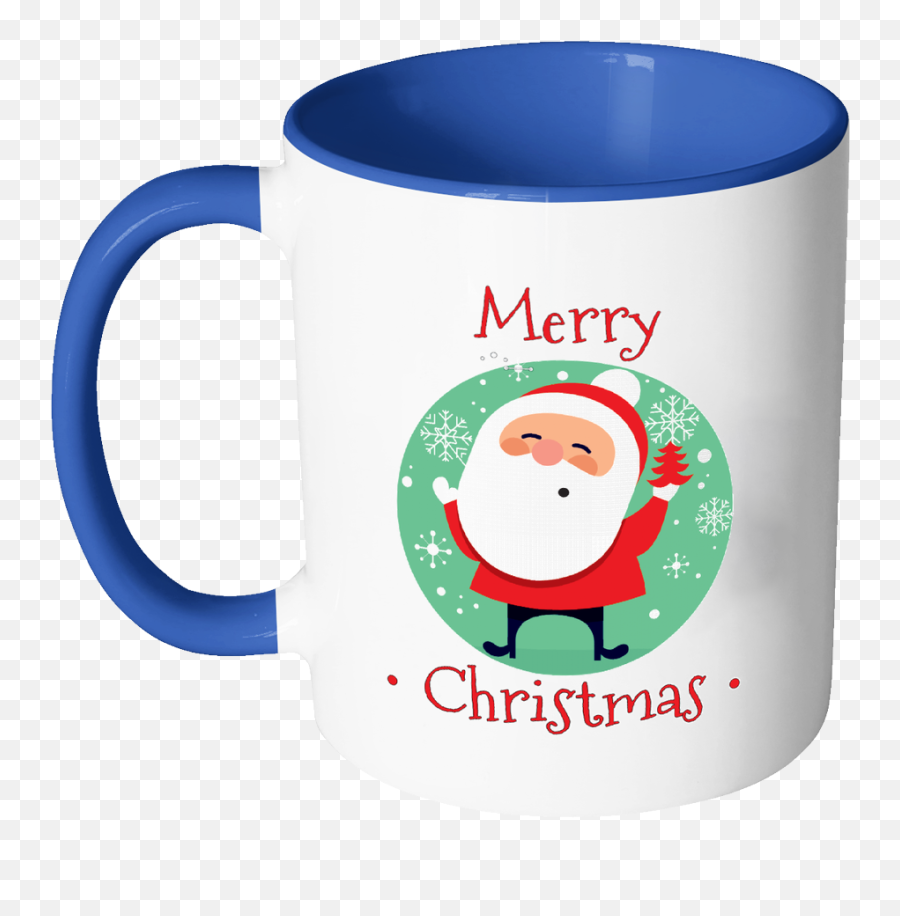 Santa Merry Christmas Ceramic Mug 11 Oz - Christmas Day Emoji,Black Santa Emoji Pillow