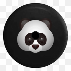 Jeep Wrangler Jl Backup Camera Day Panda Bear Text Emoji Rv Camper Spare Tire Cover - Cartoon,Panda Emoji