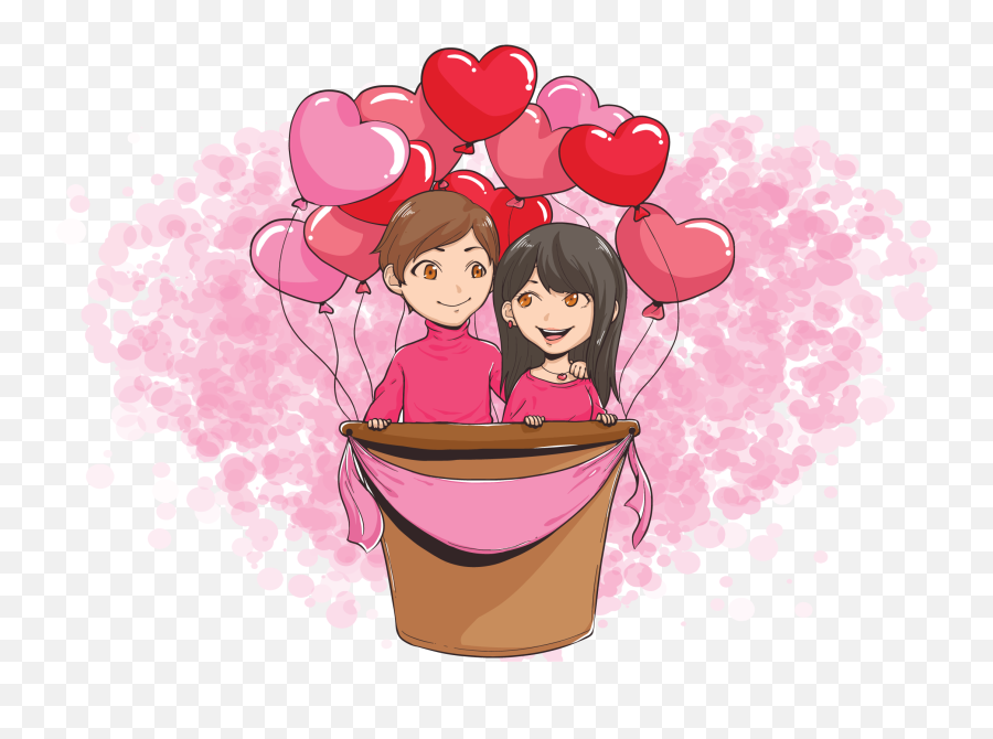 Creatures In Love Vector Illustration - Download Free Love Vector Png Emoji,Heart Eyes Emoji Copy And Paste