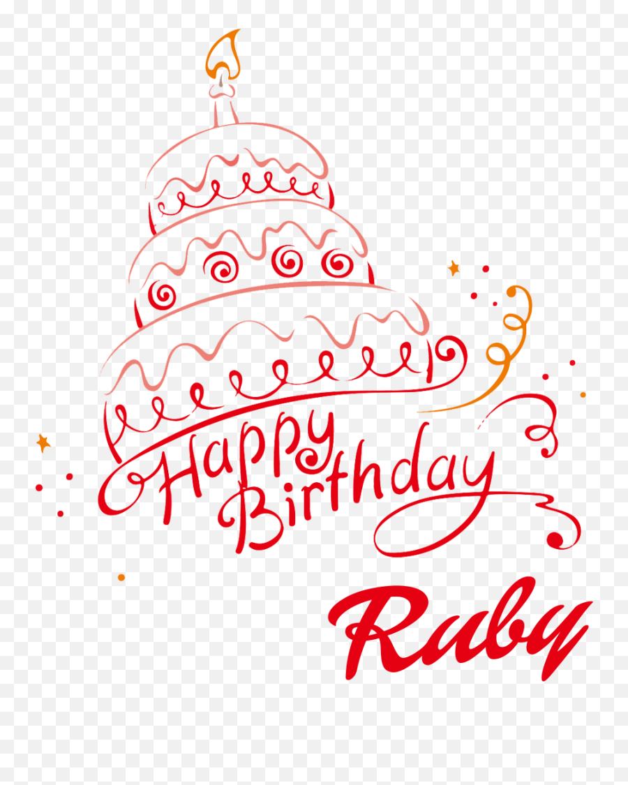 Ruby Happy Birthday Vector Cake Name Png - Happy Birthday Sofia Cake Emoji,Cake Emoji Png