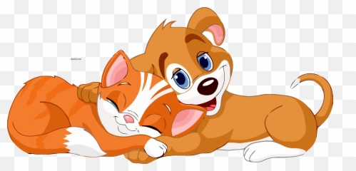 Cat And Dog Cartoon Hug Clipart Png - Cat And Dog Clip Art Emoji,Hug Animated Emoticon