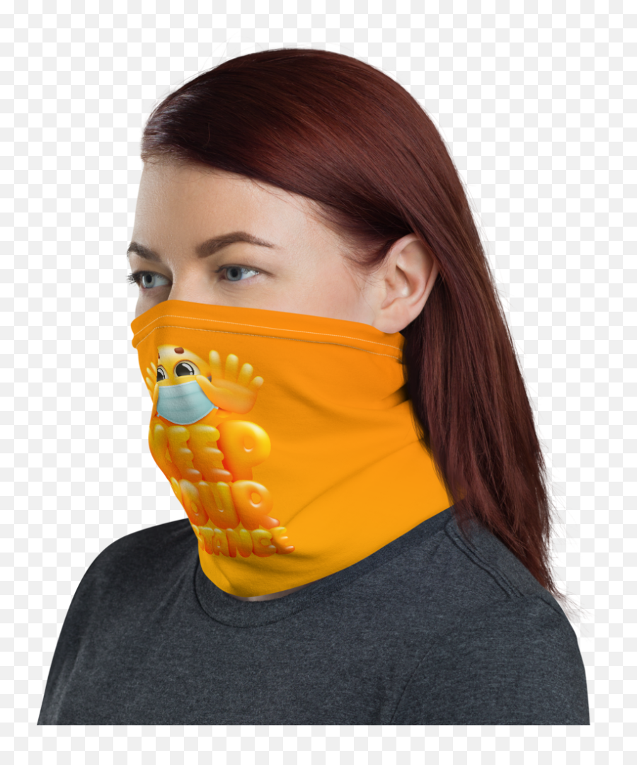 Protective Keep Your Distance Emoji Face Mask Neck Gaiter Headwear Scarf Bandana - Neck Gaiter,Cheek Emoji
