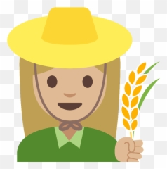 Woman Farmer Emoji Clipart - Farmer Cartoon Emoji Png,Farmer Emoji