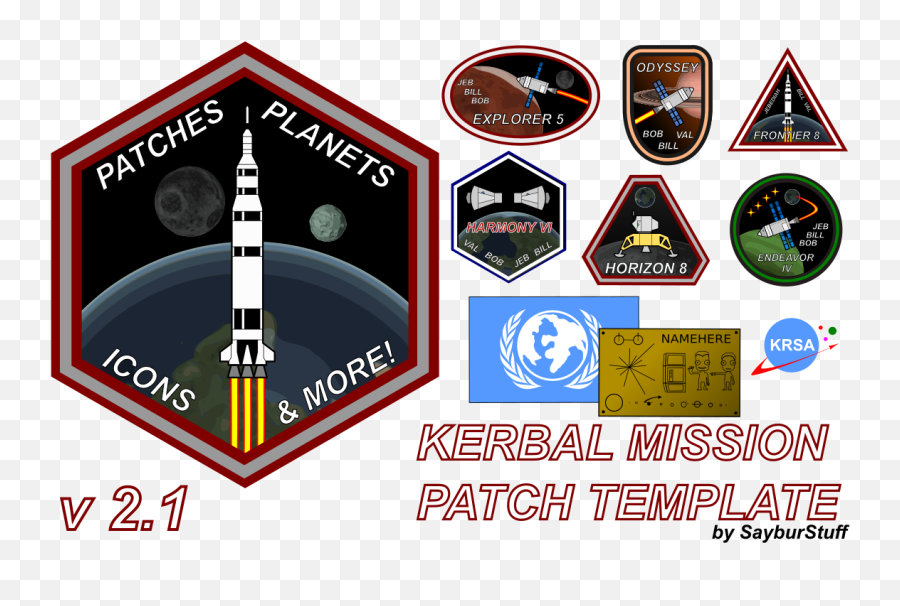 Kerbal Mission Patch Template V23 July 22 2016 - Tools Mission Patch Template Emoji,Scotland Flag Emoji Copy And Paste